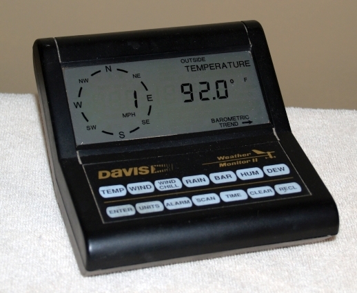 Davis Weather Monitor II Home Station 7440 Display NOS Temp Wind Barometer Black for sale online 